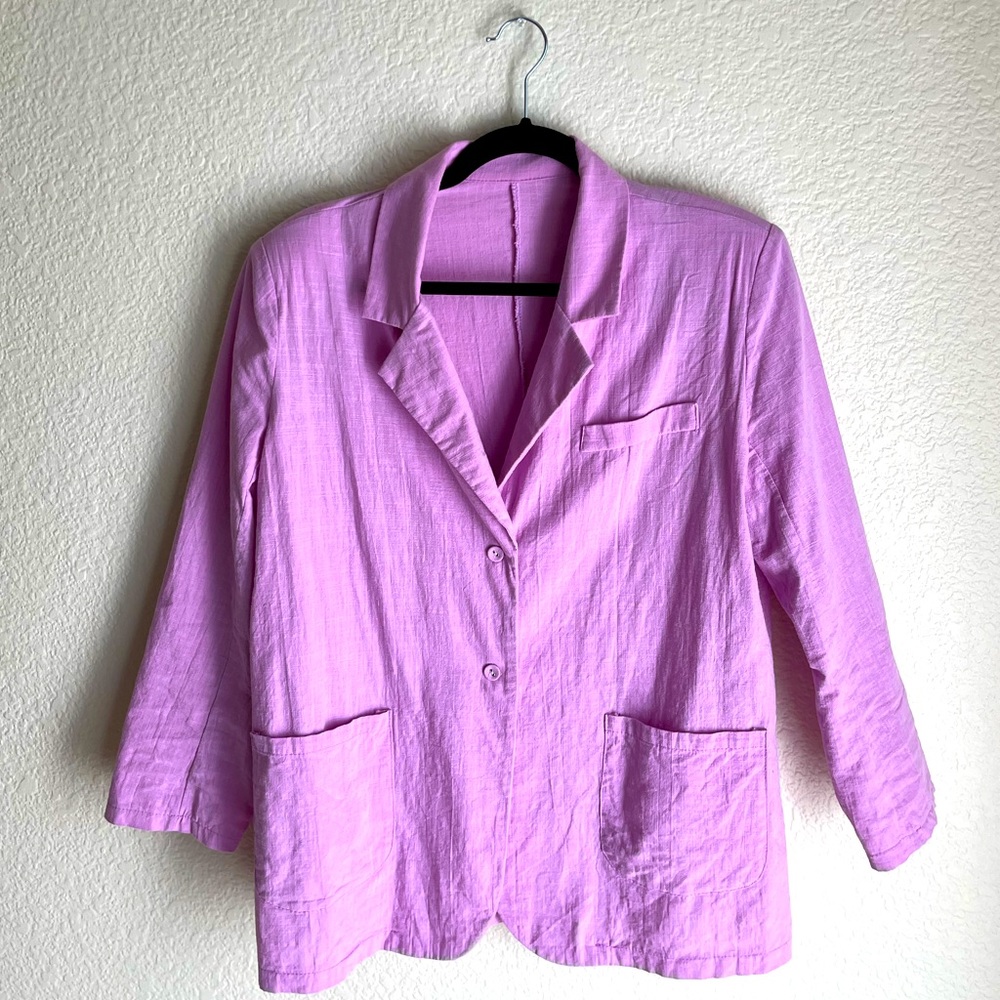 SHEIN Pink Lightweight Blazer Jacket Small Cottagecore